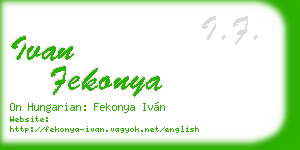 ivan fekonya business card